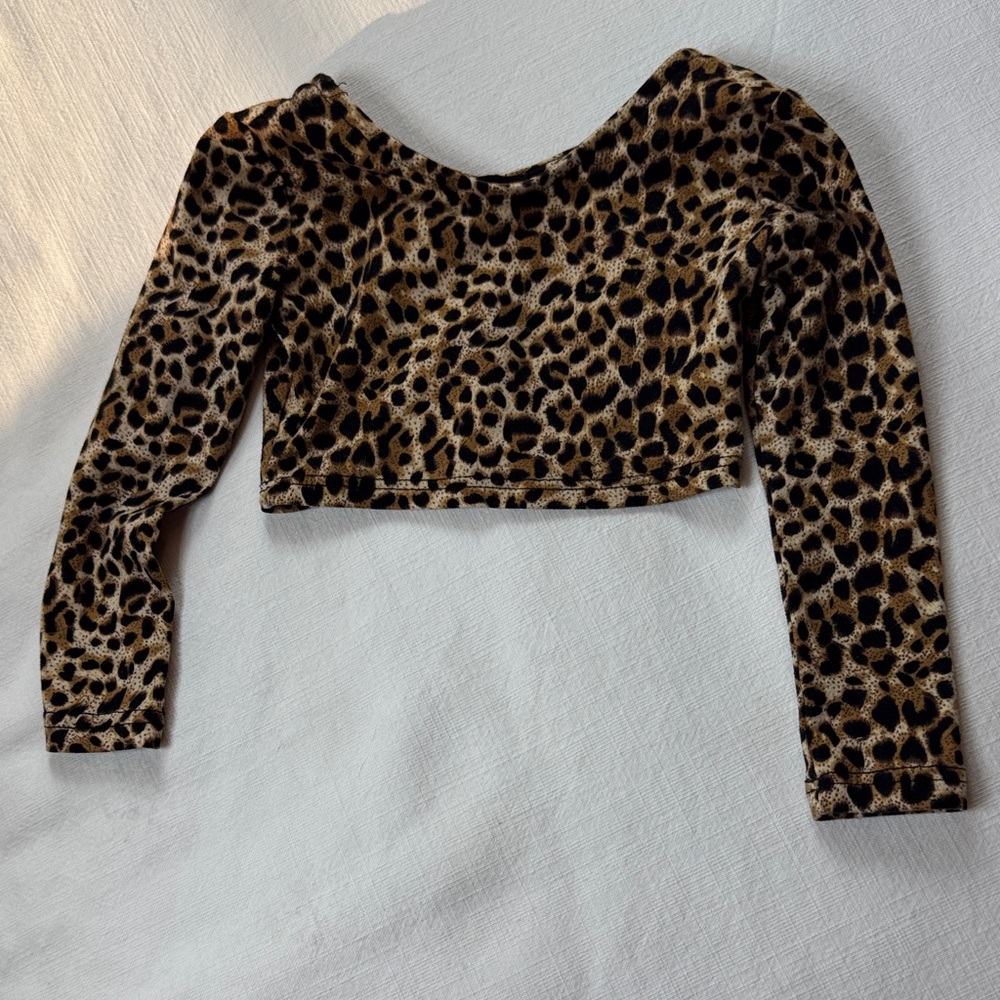 Stylish Leopard Print Kids Crop Top